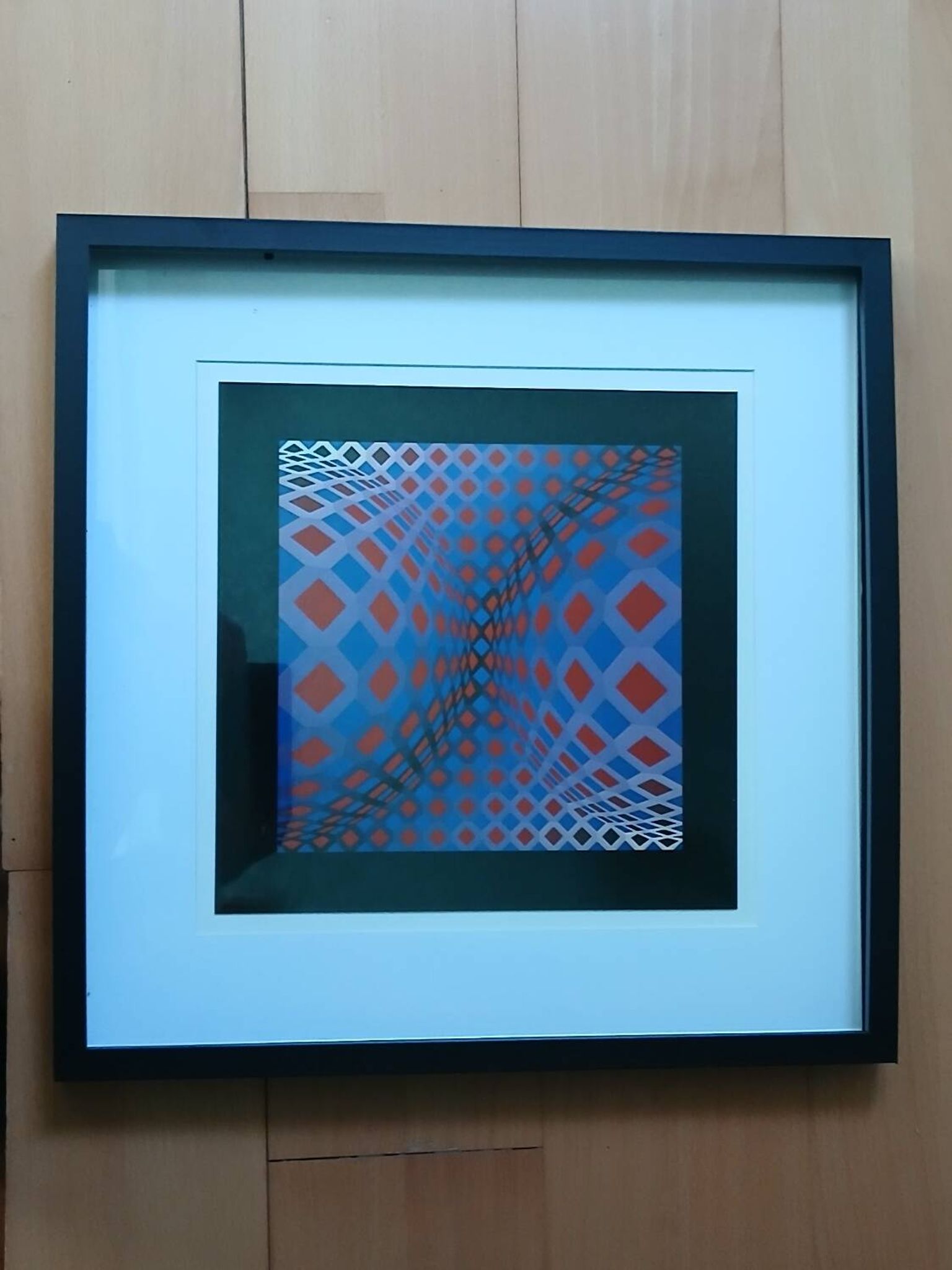 Christmas Gift Idea: Framed Vasarely "Octagon" silkscreen print (40x40cm)