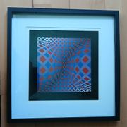 Christmas Gift Idea: Framed Vasarely "Octagon" silkscreen print (40x40cm)