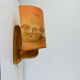 Wooden wall lamp and silk lampshade, vintage, 1960s.