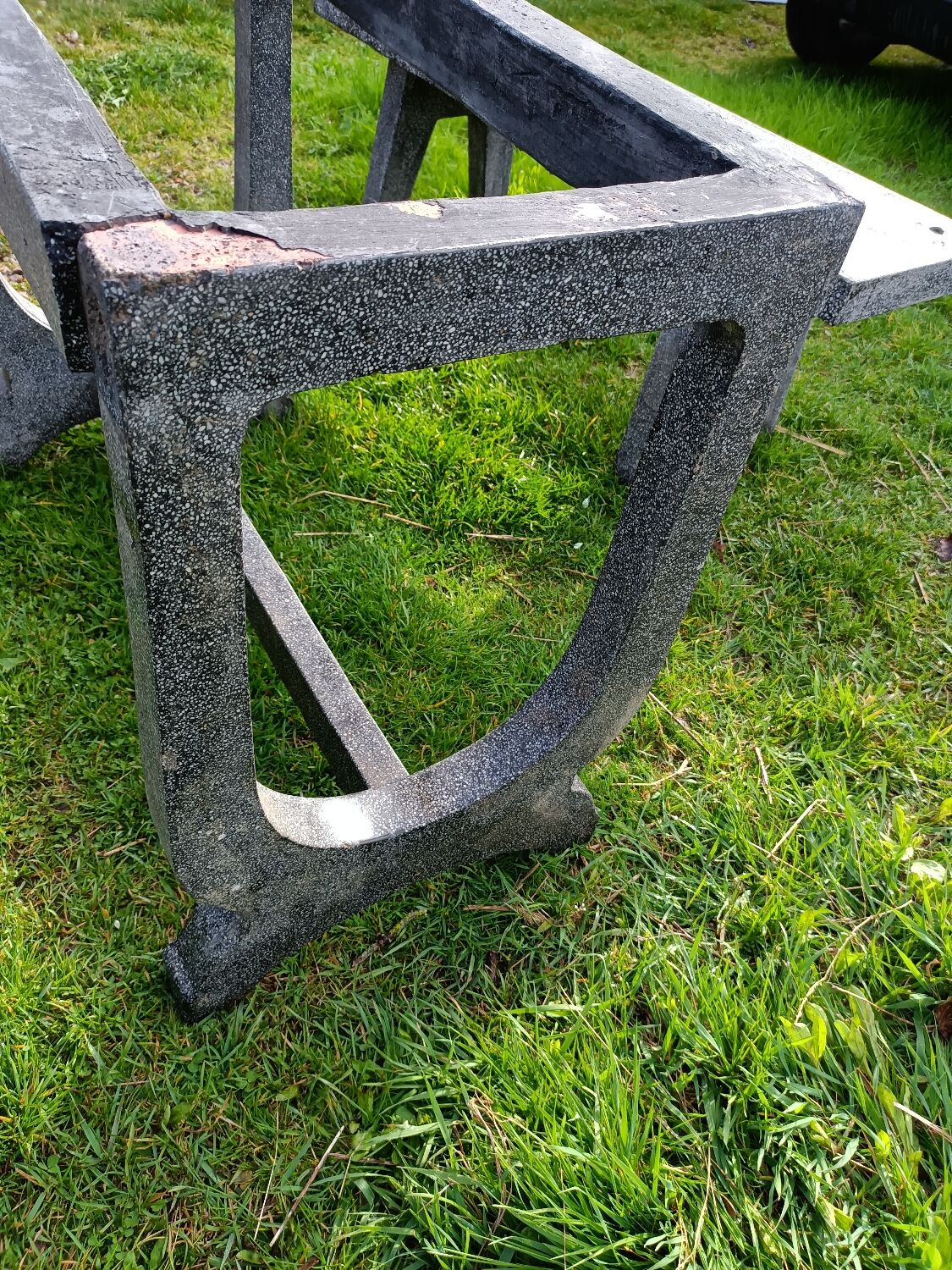 Old garden furniture in vintage stone