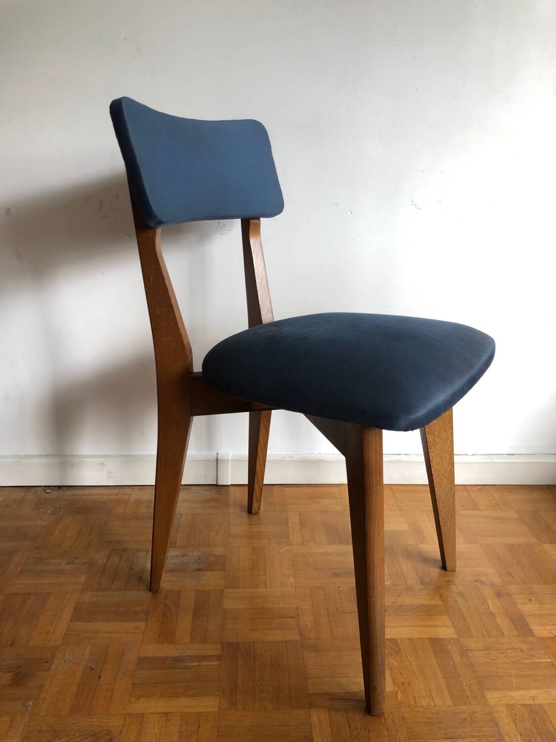 Pair of vintage blue chairs 1950