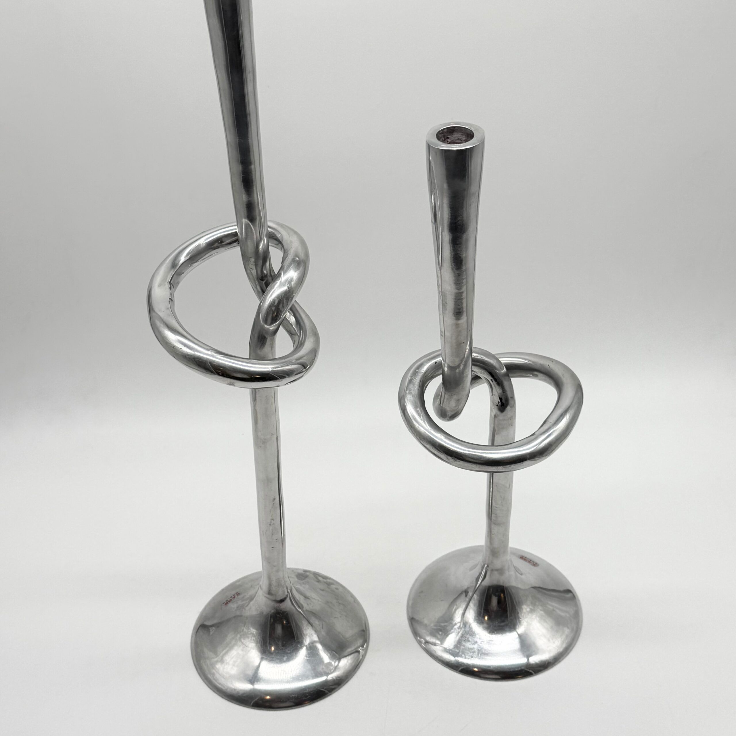 XXL "Giant Knot" candlestick pair – 1980s
