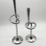 XXL "Giant Knot" candlestick pair – 1980s