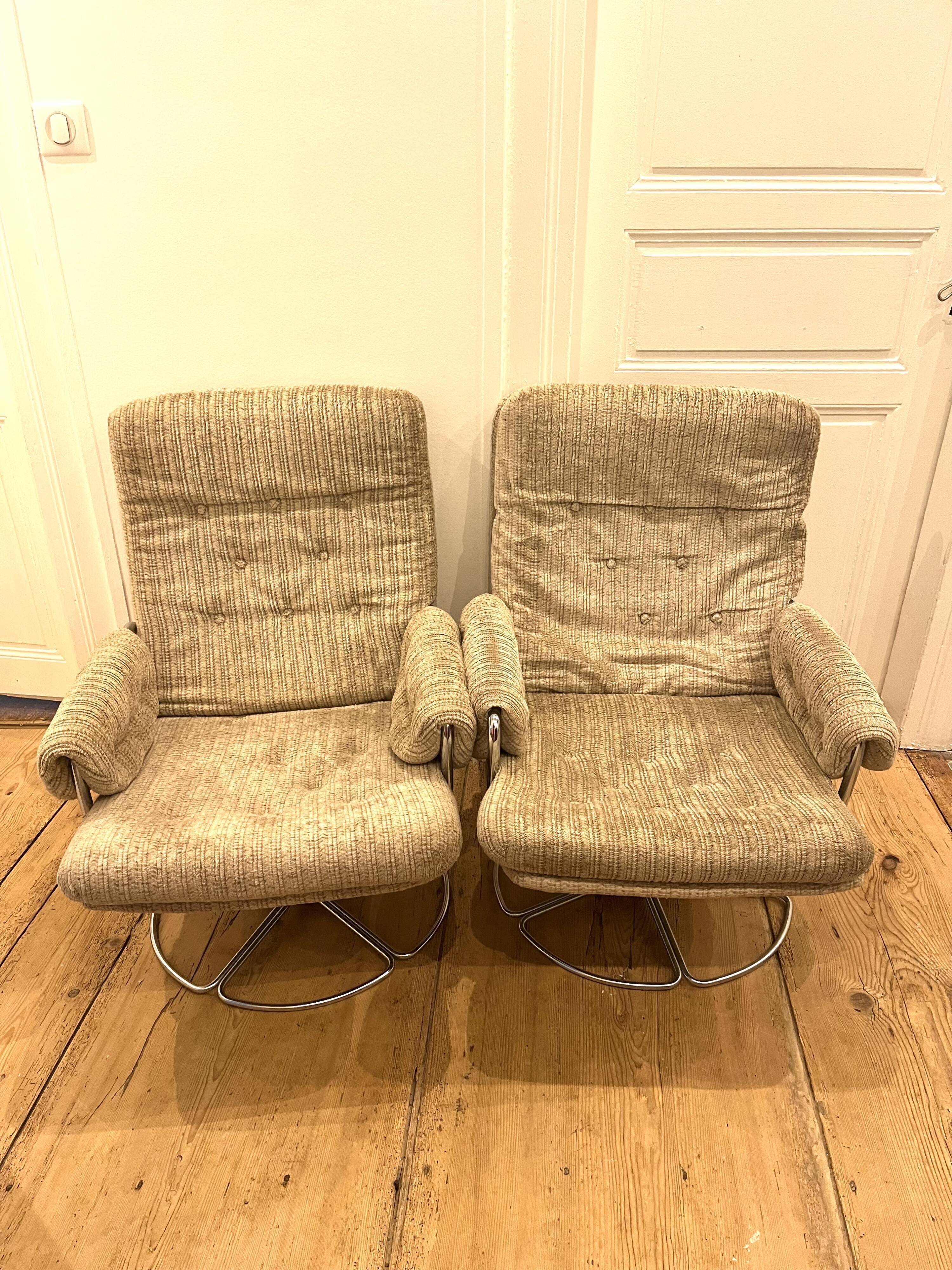 Pair of Bruno Mathsson armchairs for DUX