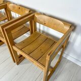 1960s Set of 4 Vintage Pine Model 313 Trybo Dining Chairs by Edvin Helseth