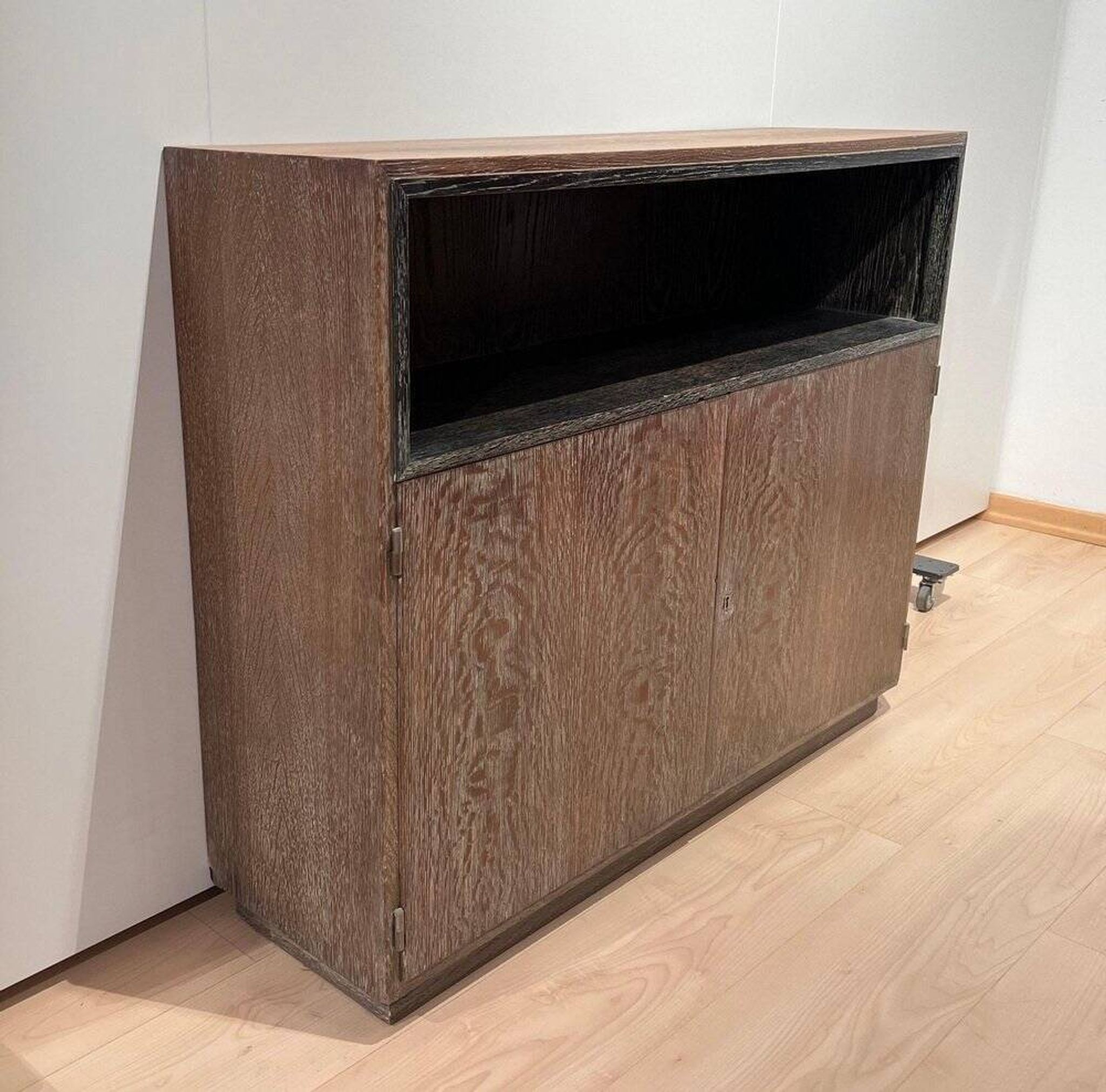 Art Deco Office Cabinet in Limed Oak from De Coene, 1935