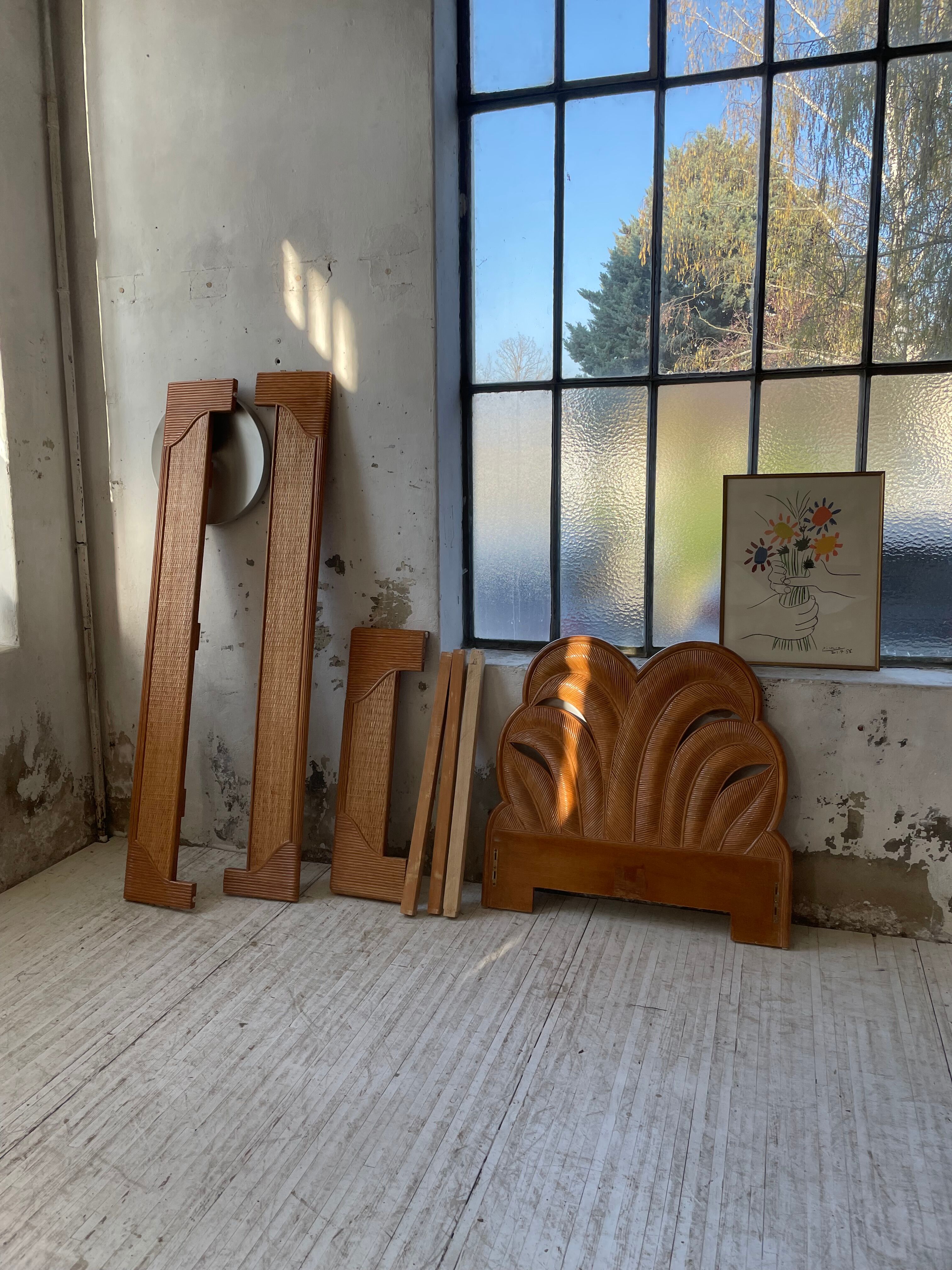 Bed 1 place "palm" wicker and rattan Vivai Del Sud