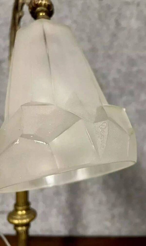 Lampe de bureau Degué en bronze doré, époque Napoléon III