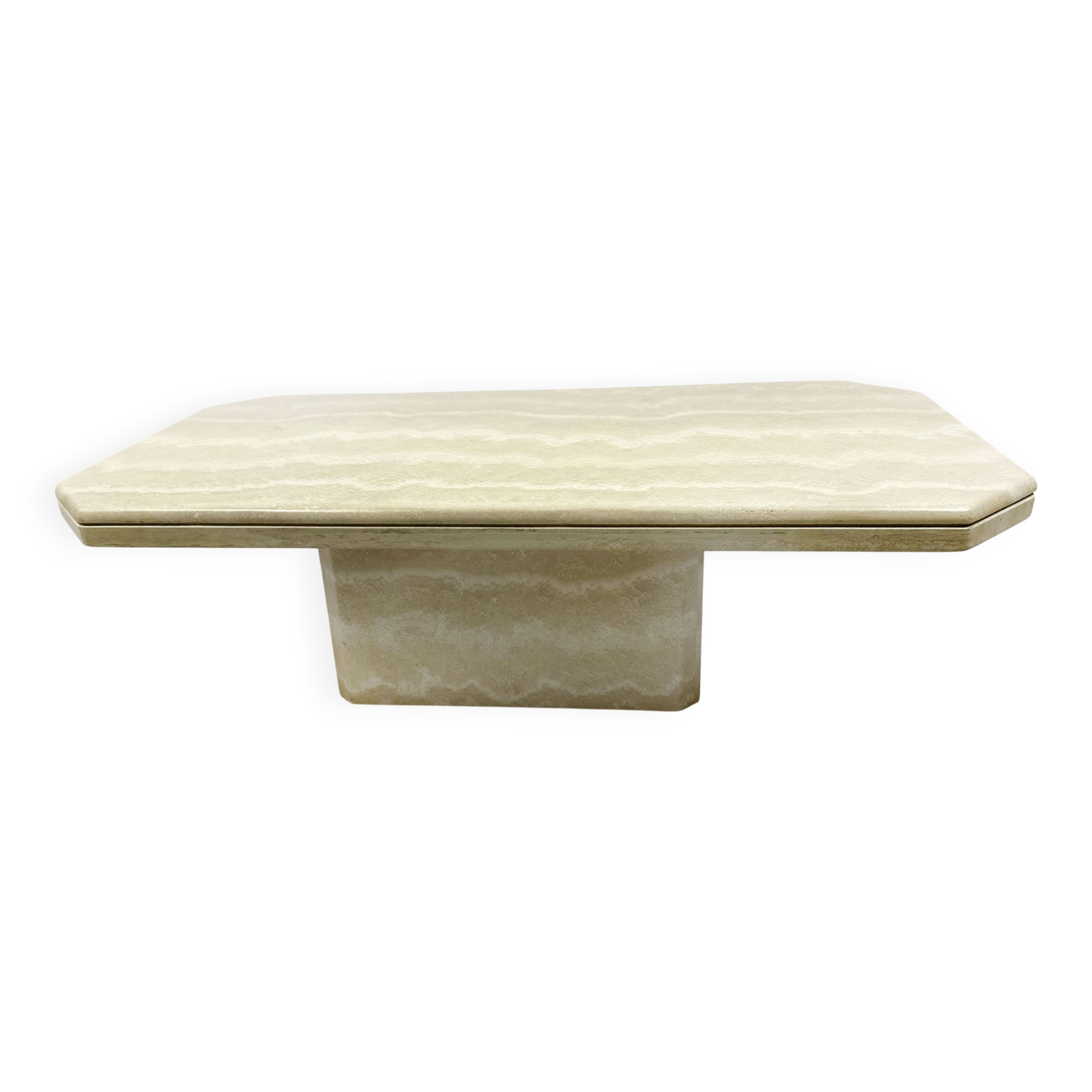 Vintage 1970s travertin coffee table