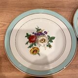 6 flat plates in half-porcelain Badonviller