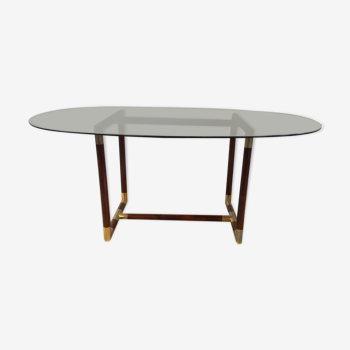 Roche Bobois table in 70s smoked glass