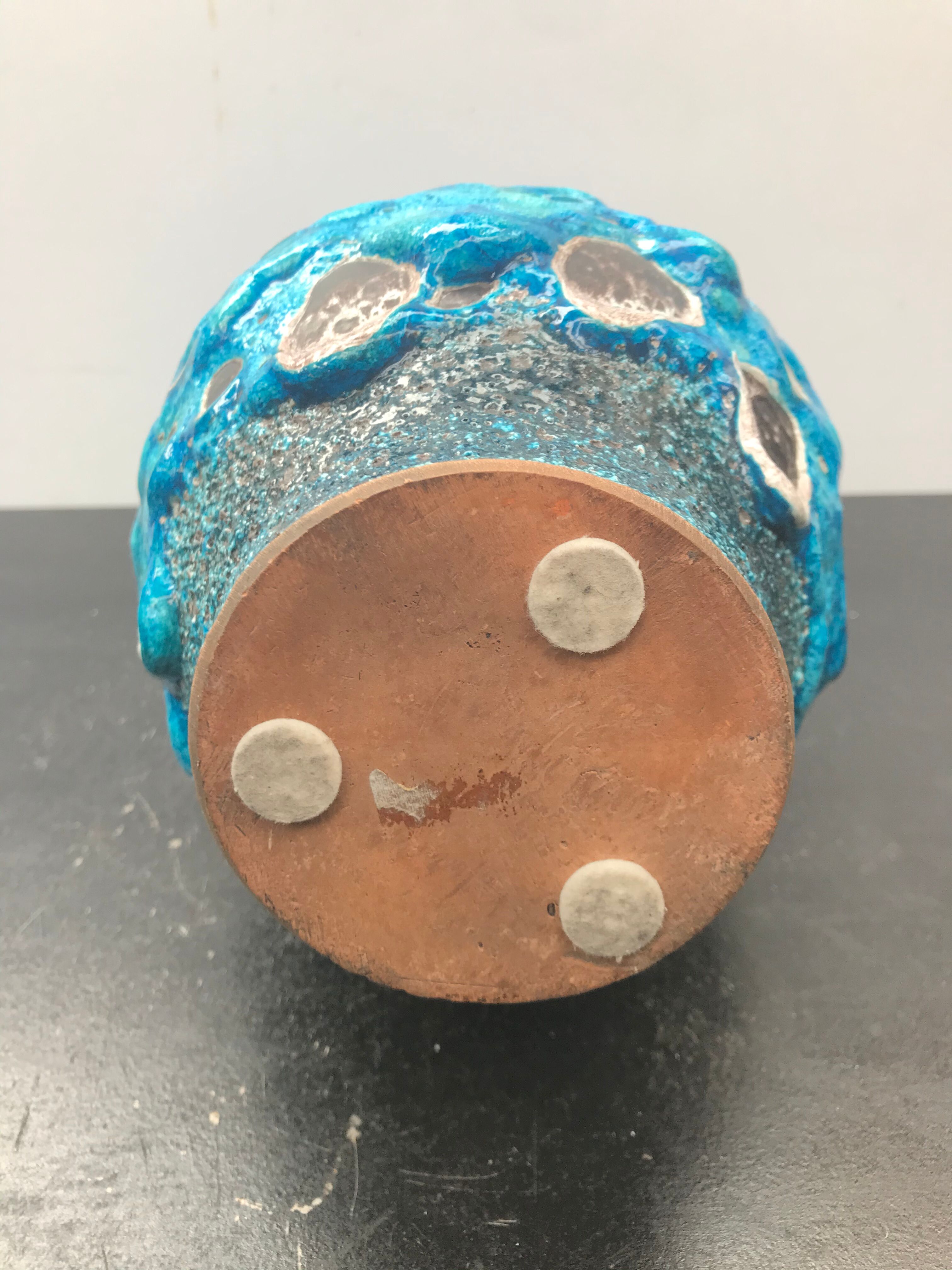 Former ceramic ewer pitcher - vintage blue ecumes