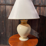 Lampe en émail beige craquelé brillant