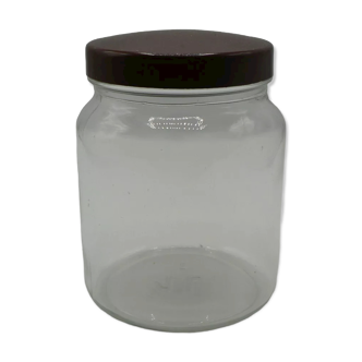 Glass jar with bouillon cubes, round model