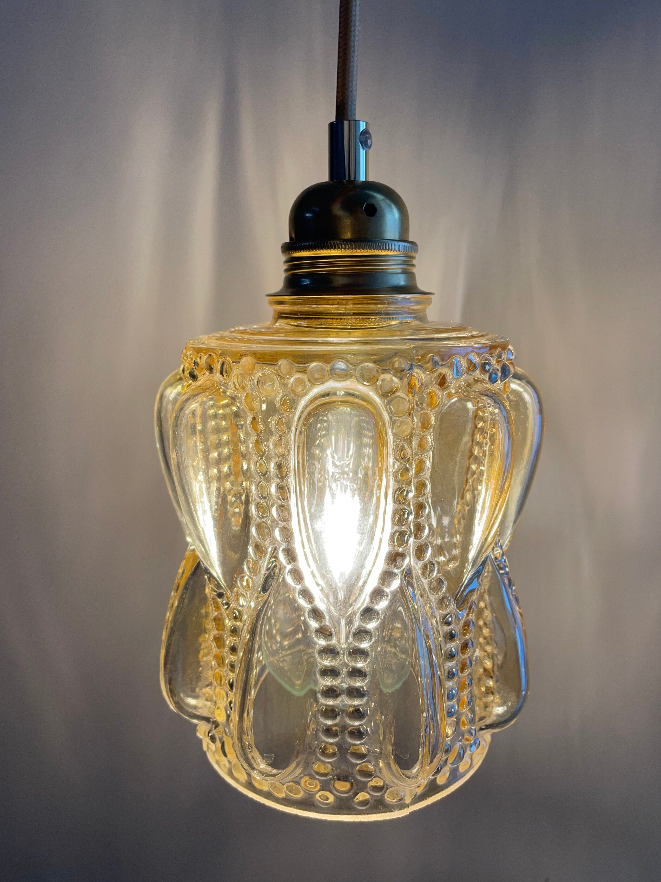 Vintage amber glass walker