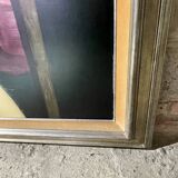 Painting "Nude at the traffic sign" Belgian Pop Art, MACKOWIAK ERWIN, oil on canvas, ca 1975