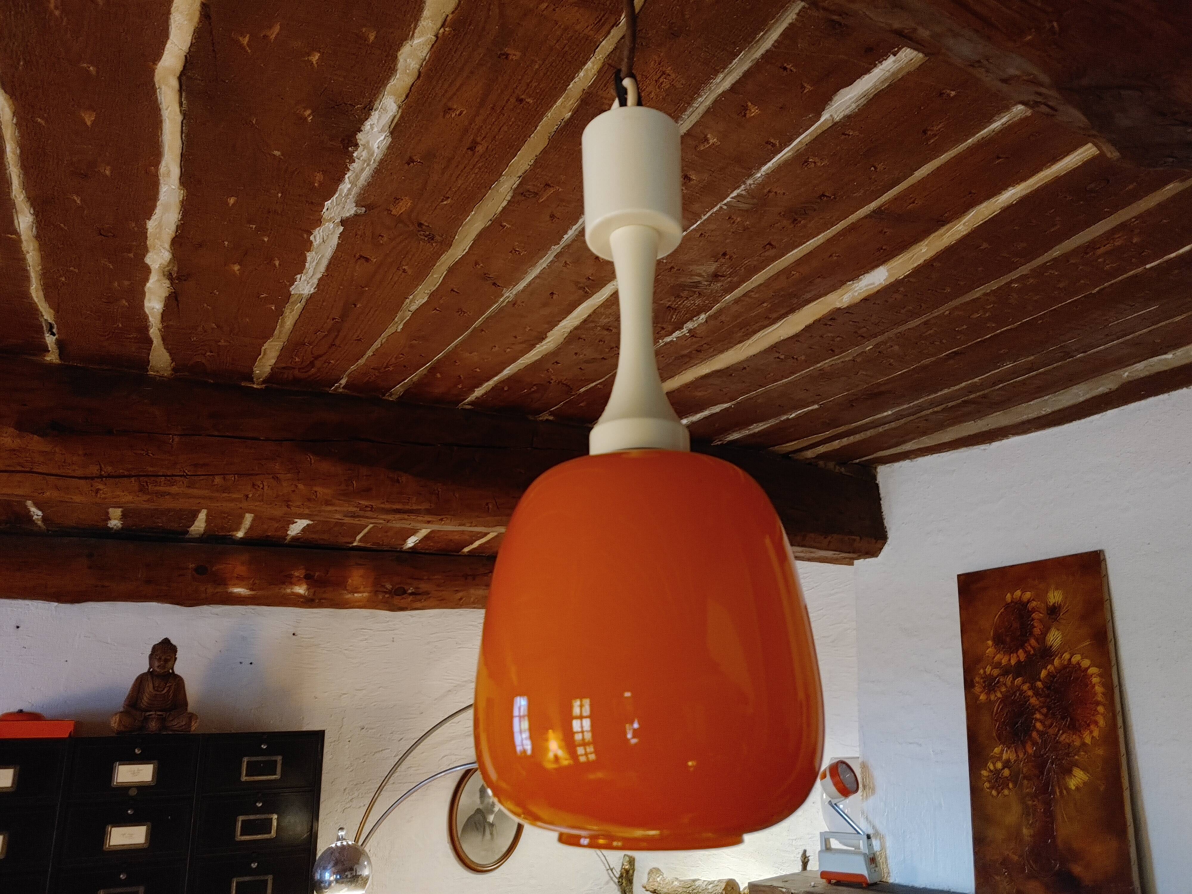 Suspension vintage  70's - opaline orange