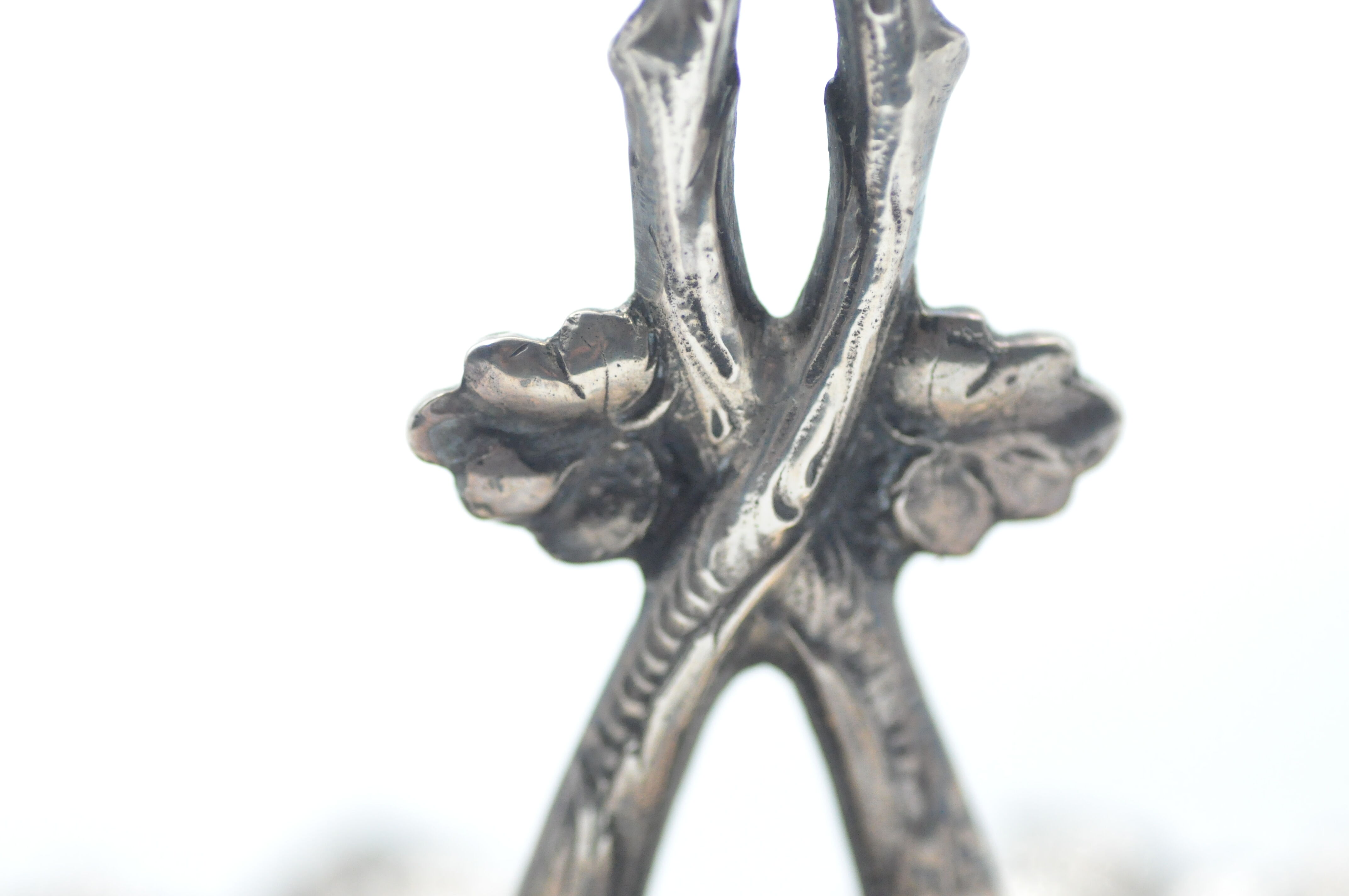 Old solid silver saleron, hallmarks from Spain, art nouveau, collection