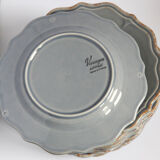Lot of 12 taupe grey earthenware plates