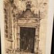 Ink drawing early twentieth century representing a Renaissance style entrance to a residence
