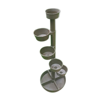 Plant holders, brown plastic jar holders italian design 70s