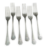6 fourchettes Christofle America chiffrées George V