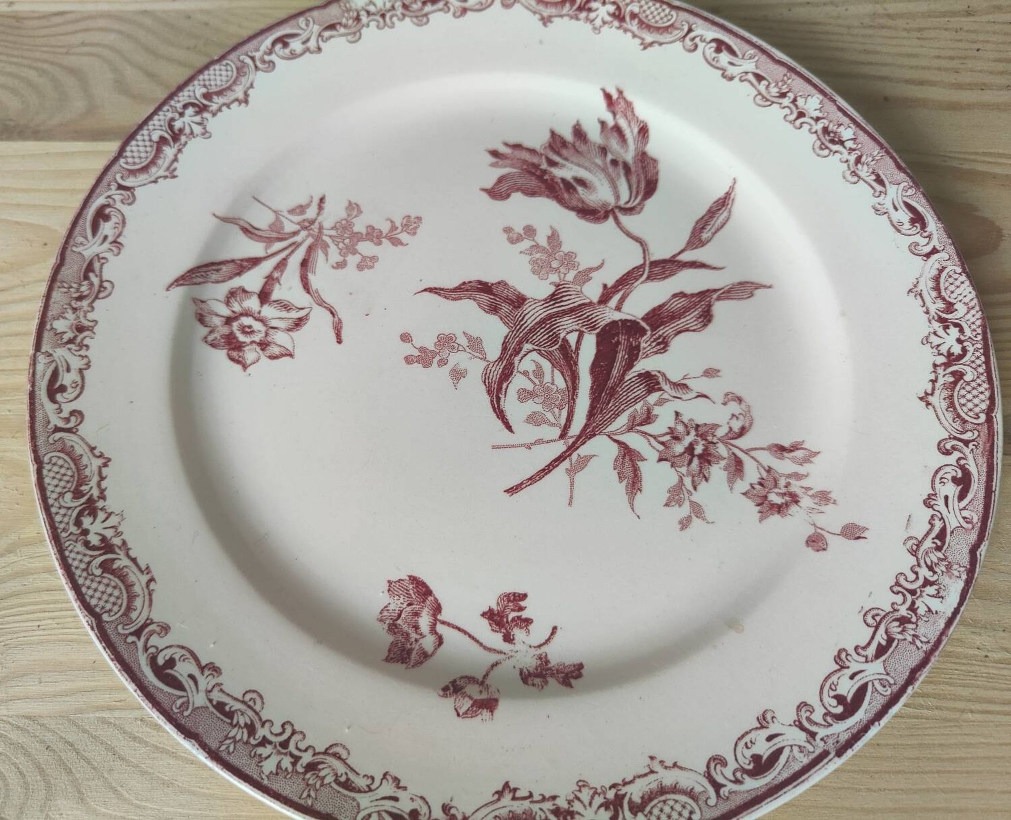 6 assiettes à dessert modèle Fontanges par Sarreguemines