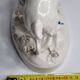 Saxon porcelain group, two fighting goats, signed Röhle, 1900