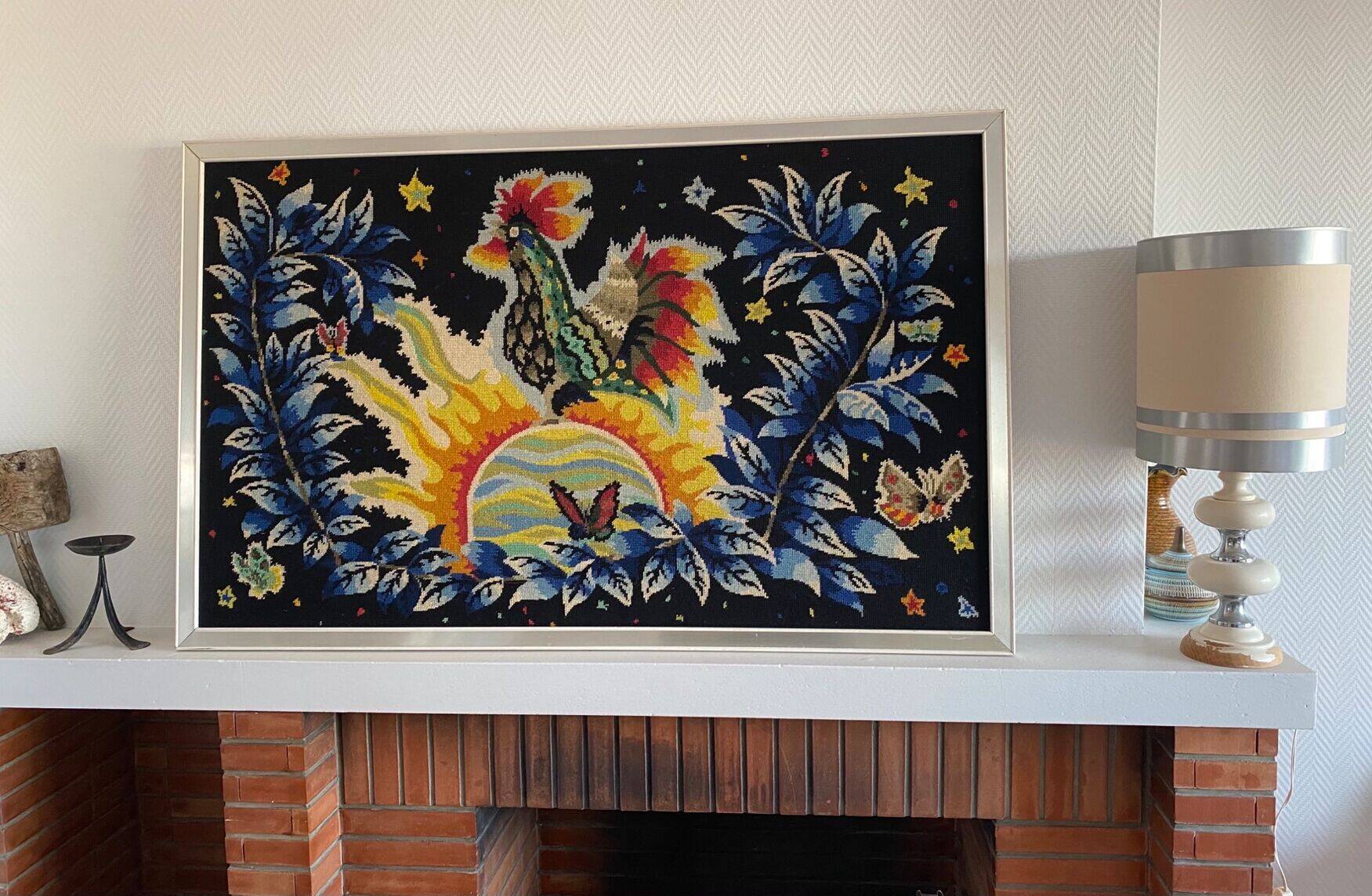 Vintage Jean Lurçat canvas, The Rooster, Large format