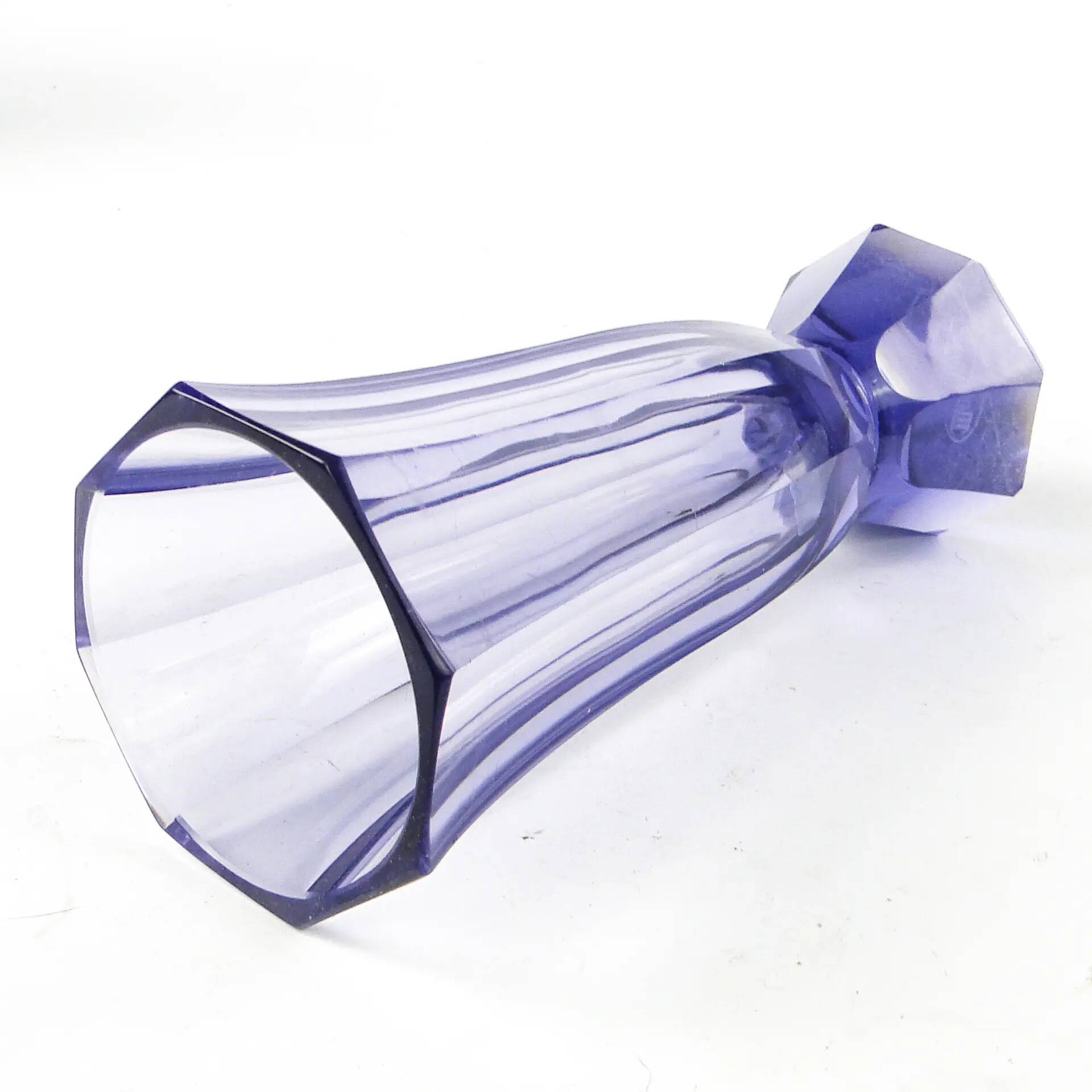 Art Deco vase, crystal, Moser, Czechoslovakia, 1930s