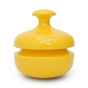 Yellow ceramic vase with lid by Enzo Bioli for Il Picchio, 1970s.