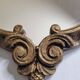 Antique rococo mirror in patinated gilded wood with shell decoration 49 x 31 cm