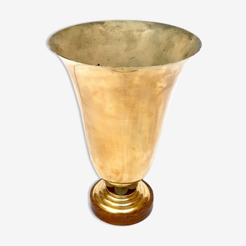 Art Deco cornet lamp, brass and glass