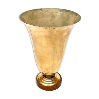 Art Deco cornet lamp, brass and glass