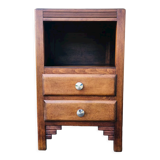 Art Deco bedside, 2 drawers in walnut Circa 40 /50
