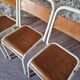 Set of 4 vintage French school chairs – Stackable chairs – 1920s