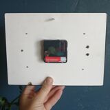 Vintage formica clock silent rectangular wall clock "Blue Kiple"