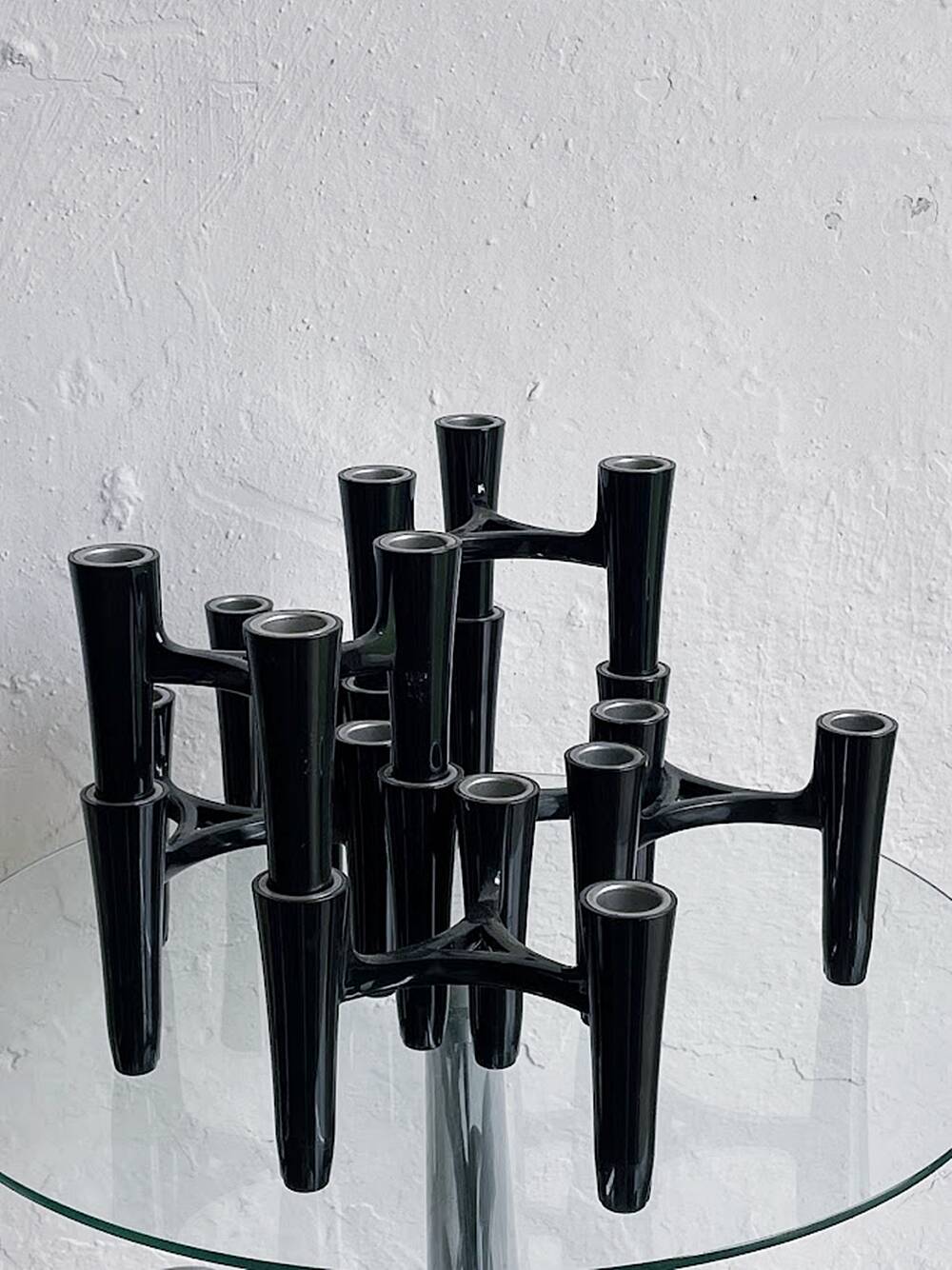 Set of 7 Black Candle Holders Design Koziol Hommage 2005 Germany