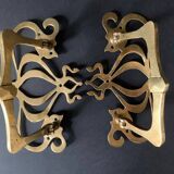 Large Art Nouveau gate handles in gilded brass/Arabesque handles