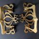 Large Art Nouveau gate handles in gilded brass/Arabesque handles