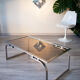 Table basse 1970 verre fumé et métal