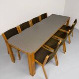 Large modernist plywood table, Memphis style, 1980s