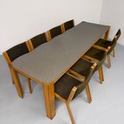 Large modernist plywood table, Memphis style, 1980s