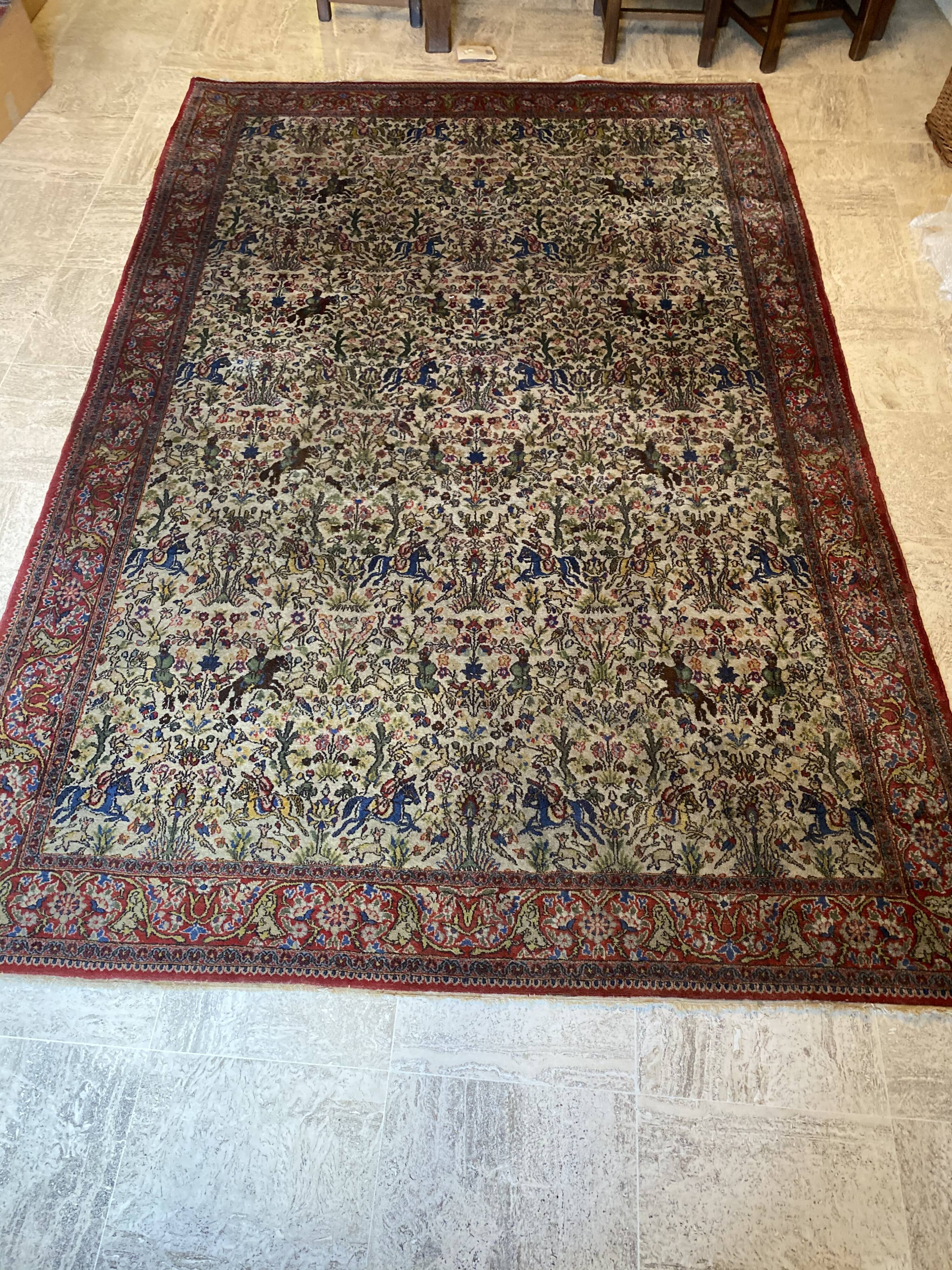 Persian carpet decorating riders