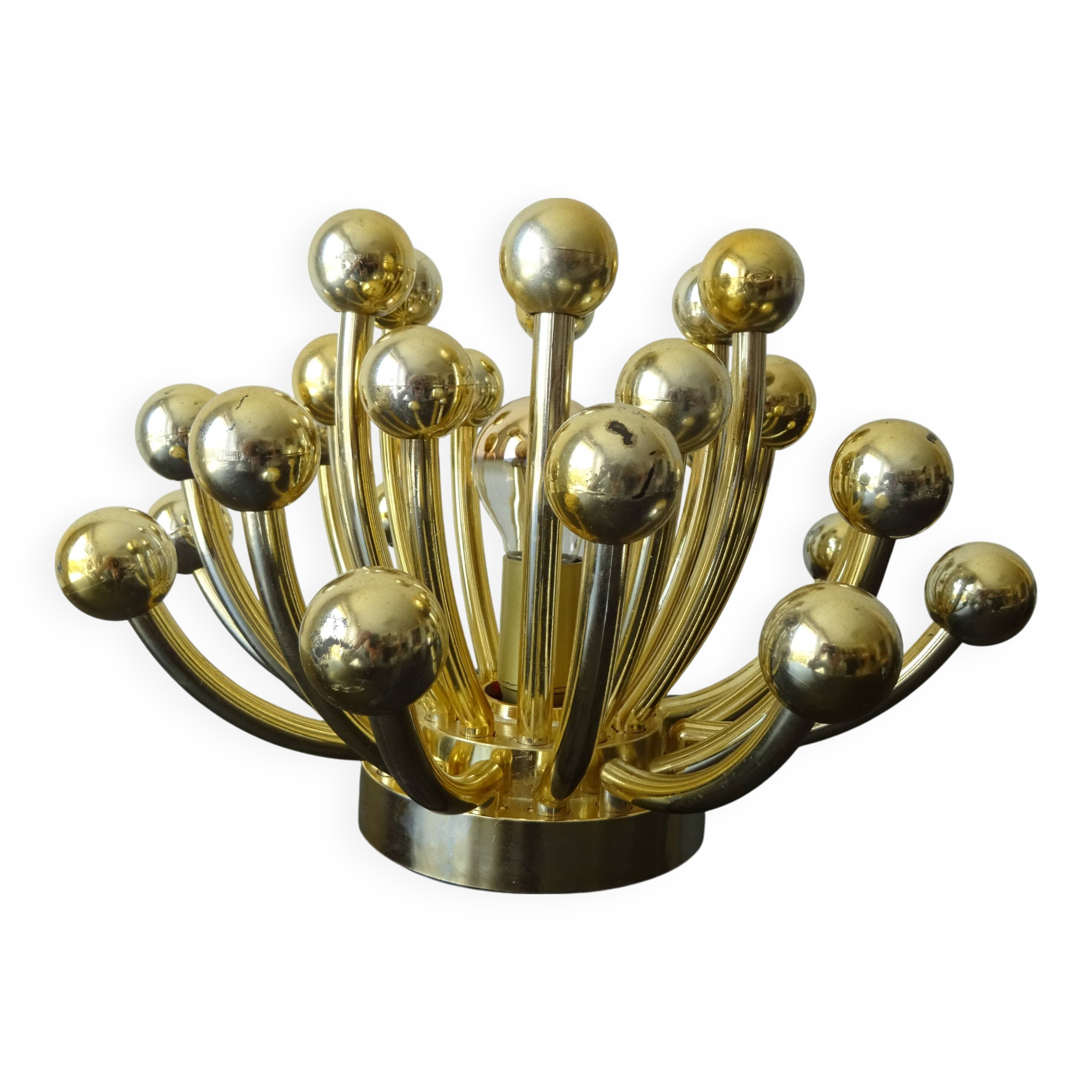 Pistillino gold wall lamp Studio Tetrarch Valenti design 70s