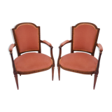 Pair of Louis XVI-style convertible armchairs