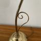 Vintage swan neck lamp in gilded metal and frosted glass