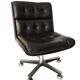 Pair of cofemo-italy armchairs. black leather. 1980.