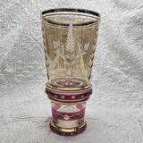 50s vase with gold and burgundy decor