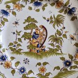 Vintage earthenware table service made in Italy, reproduction 18th century Moustier, 24 cm
